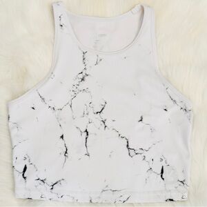 Buffbunny Collection Marble Print High Neck Sports Bra Crop Top Small